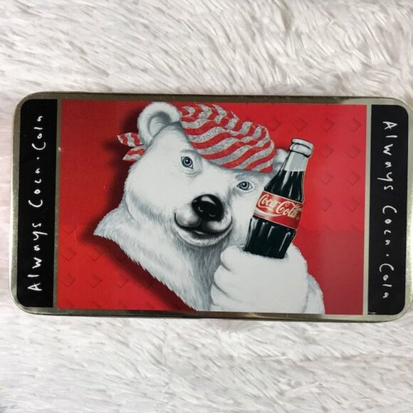 Vintage Set of 2 Coca-Cola Polar Bear 'Always Coca-Cola' Hinged Lid Tins - Picture 2 of 12